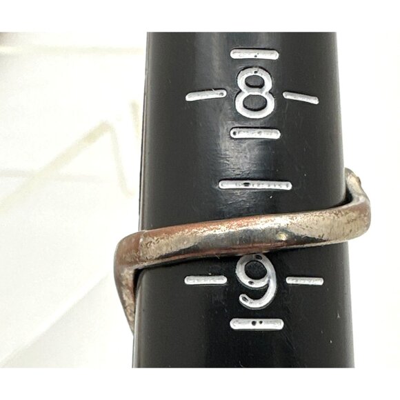 Boho Chic Leaf Motif Wrap Ring Distressed Silver Tone Rhinestones Whimsy Fairy - Picture 9 of 10